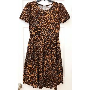LulaRoe leopard cheetah animal print Amelia dress